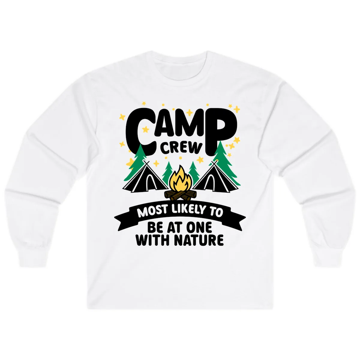 Camp Crew Most Likely To Be At One With Nature Long Sleeve in White