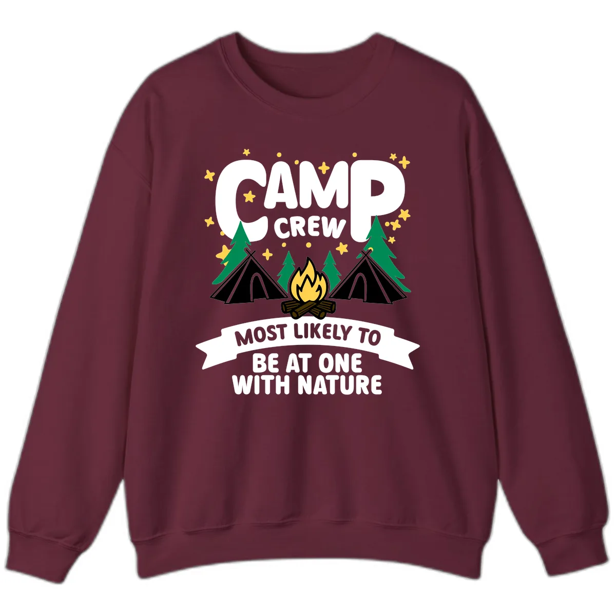 Camp Crew Most Likely To Be At One With Nature Sweatshirt in Maroon