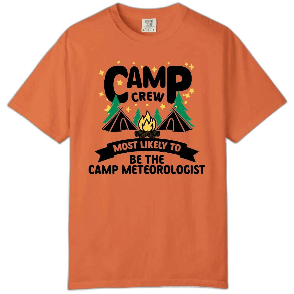 Camp Crew Most Likely Meteorologist Comfort Color in Burnt Orange