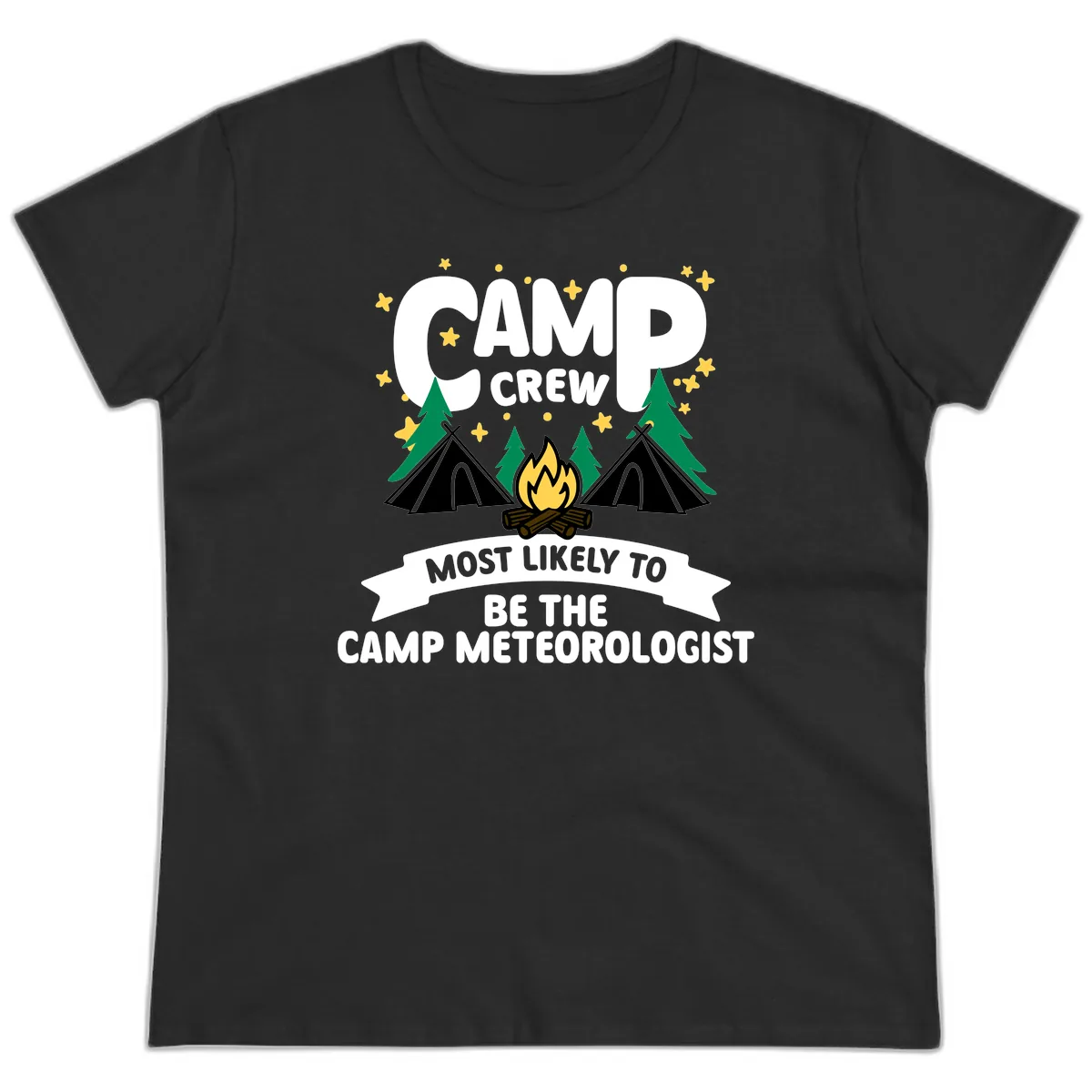 Camp Crew Most Likely Meteorologist Ladies Tee in Black