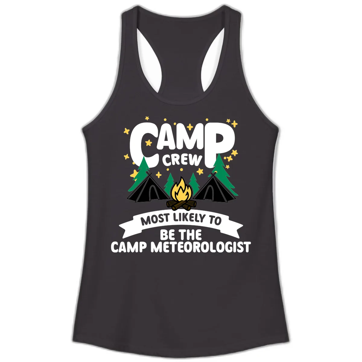 Camp Crew Most Likely Meteorologist Ladies Tank in Black