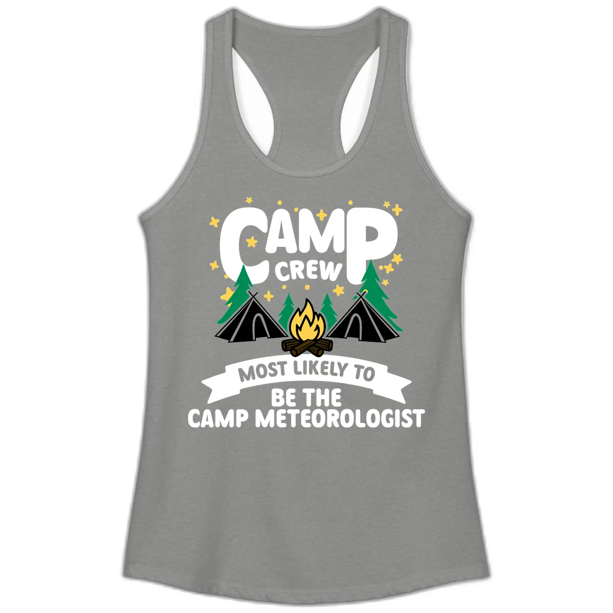 Camp Crew Most Likely Meteorologist Ladies Tank in Heather Grey