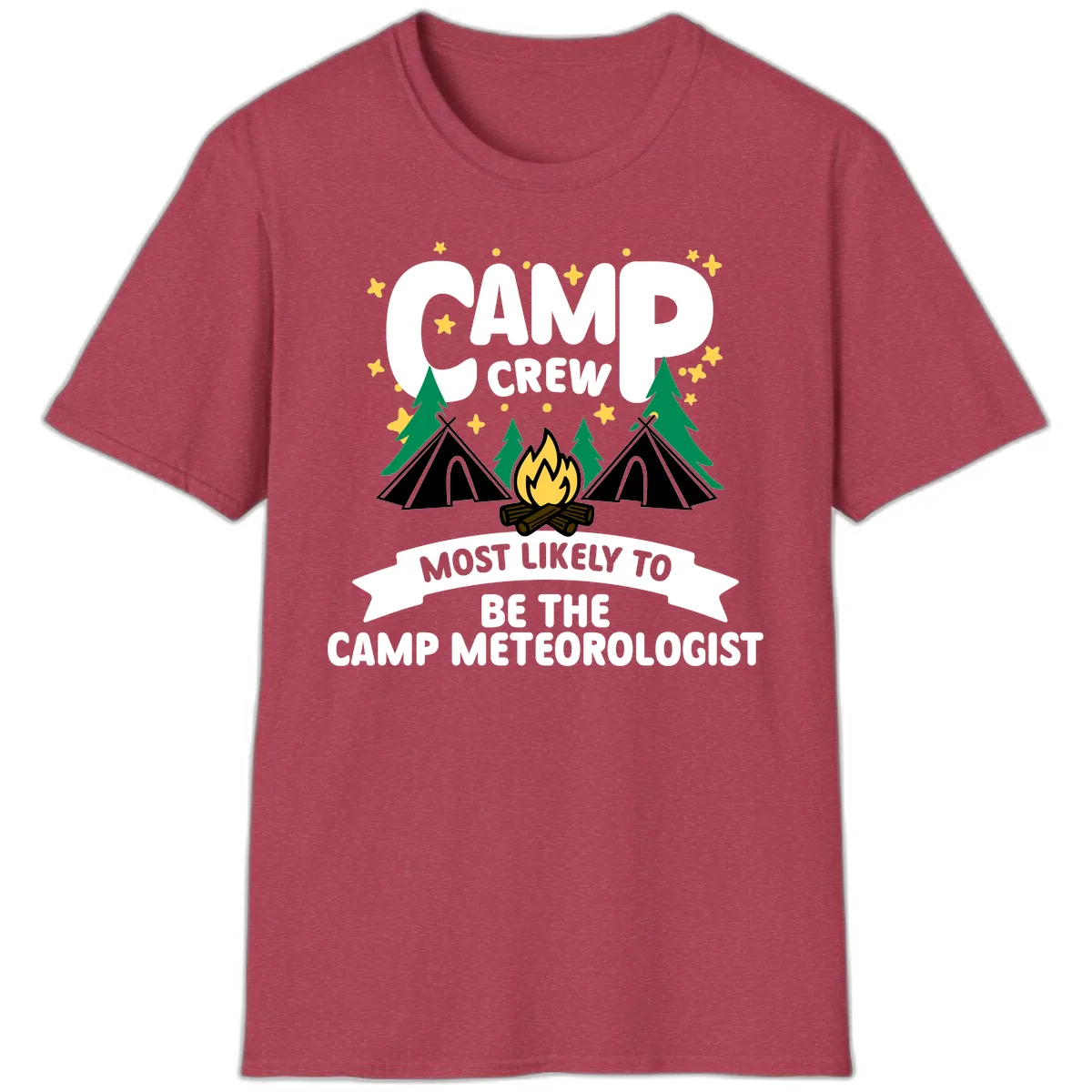 Camp Crew Most Likely Meteorologist T-Shirt in Heather Cardinal