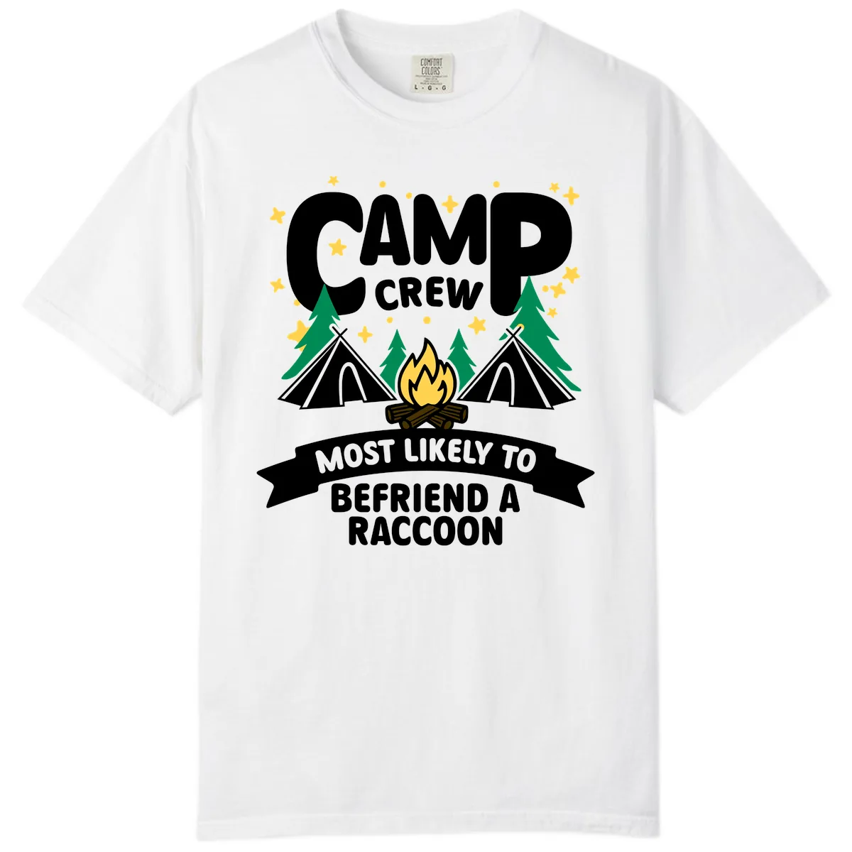 Camp Crew Most Likely Raccoon Comfort Color in White