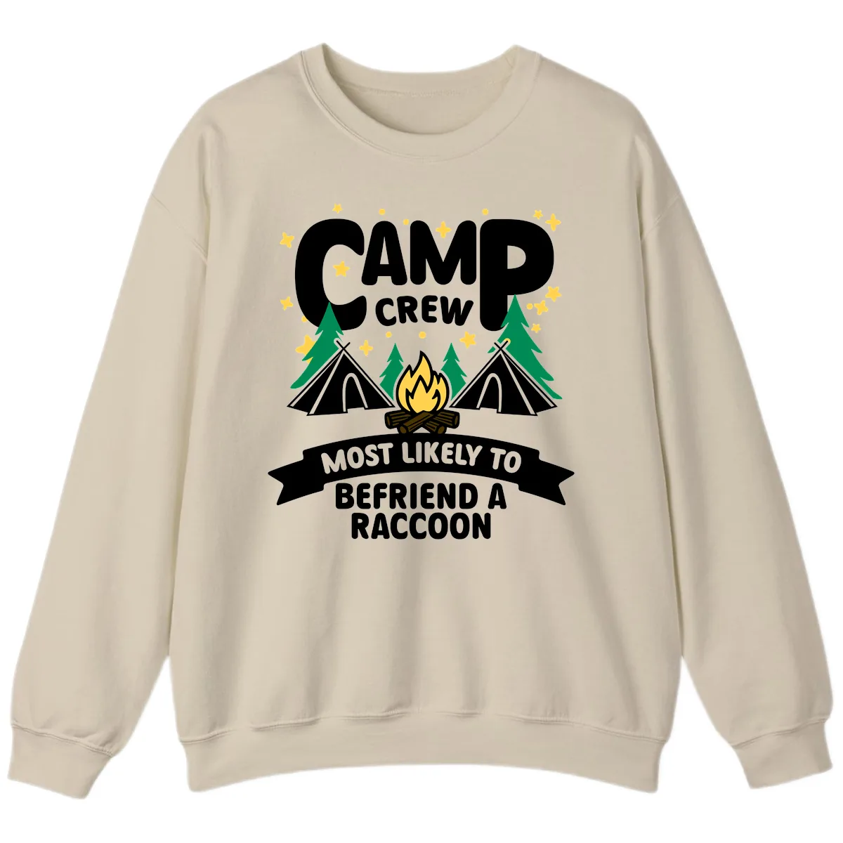 Camp Crew Most Likely Raccoon Sweatshirt in Sand