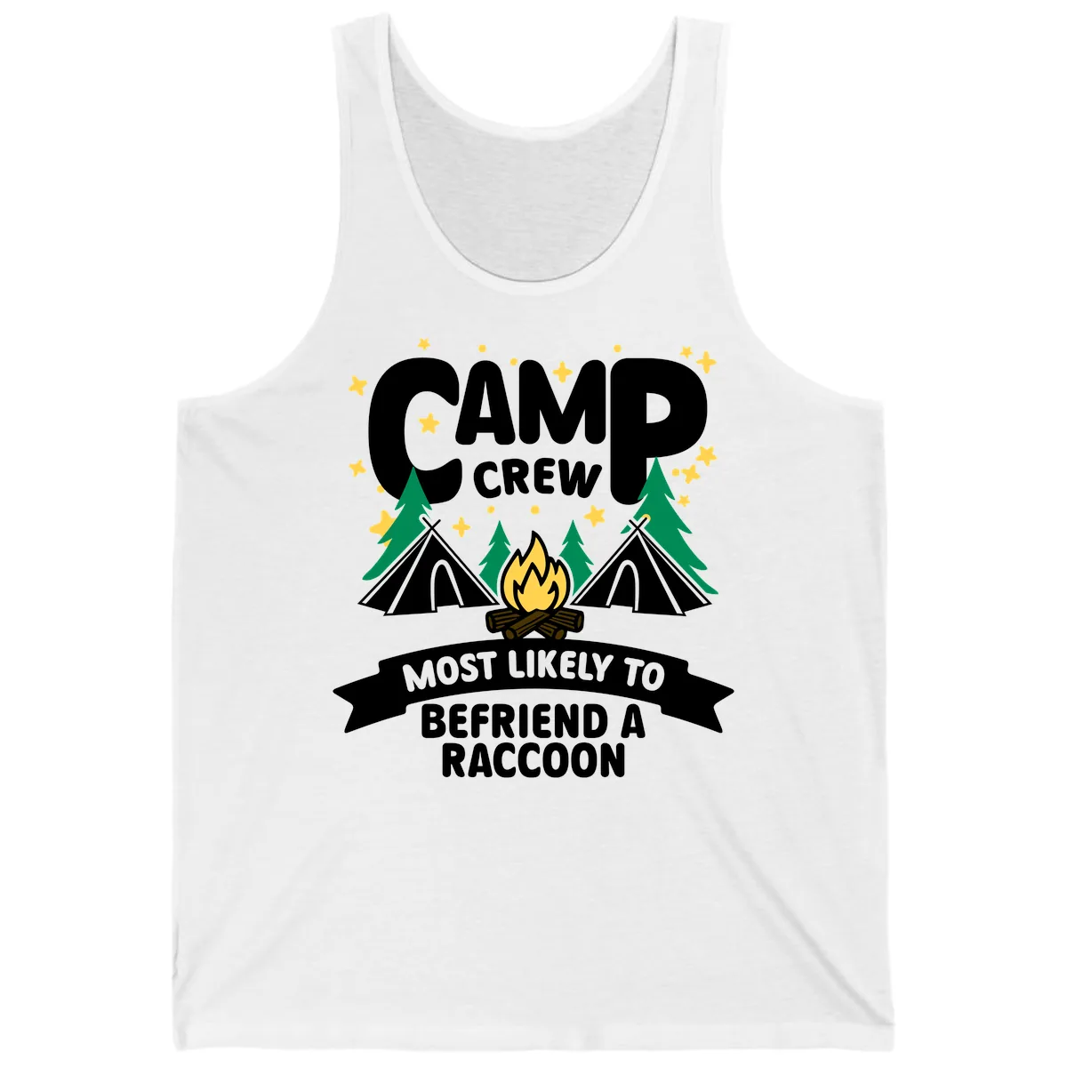 Camp Crew Most Likely Raccoon Tank in White