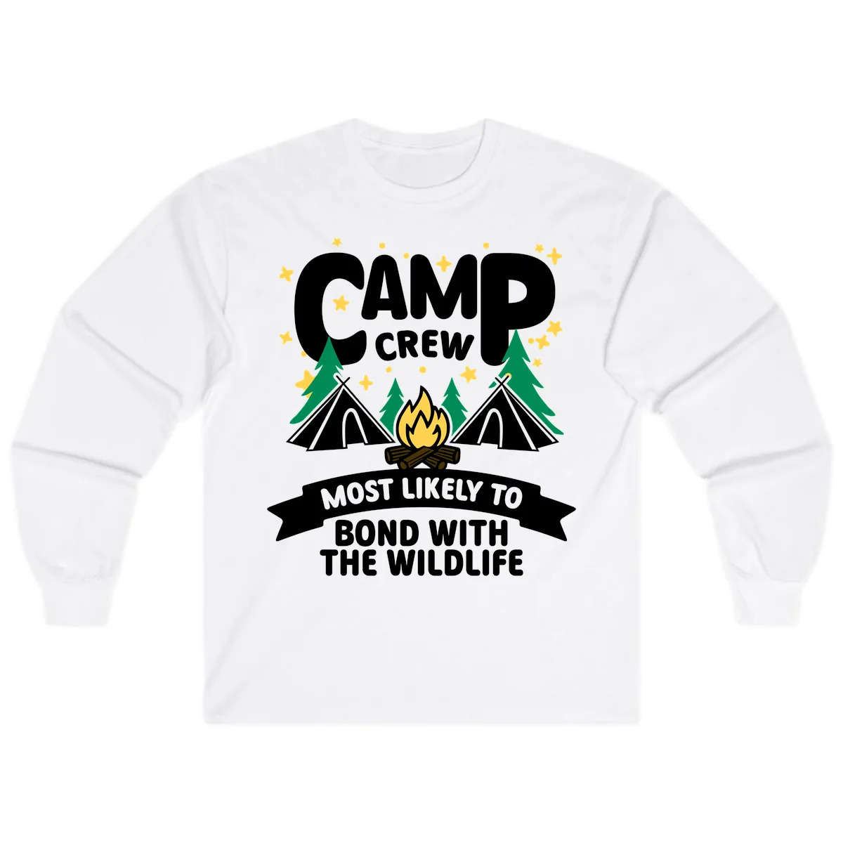 Camp Crew Wildlife Bond Long Sleeve in White