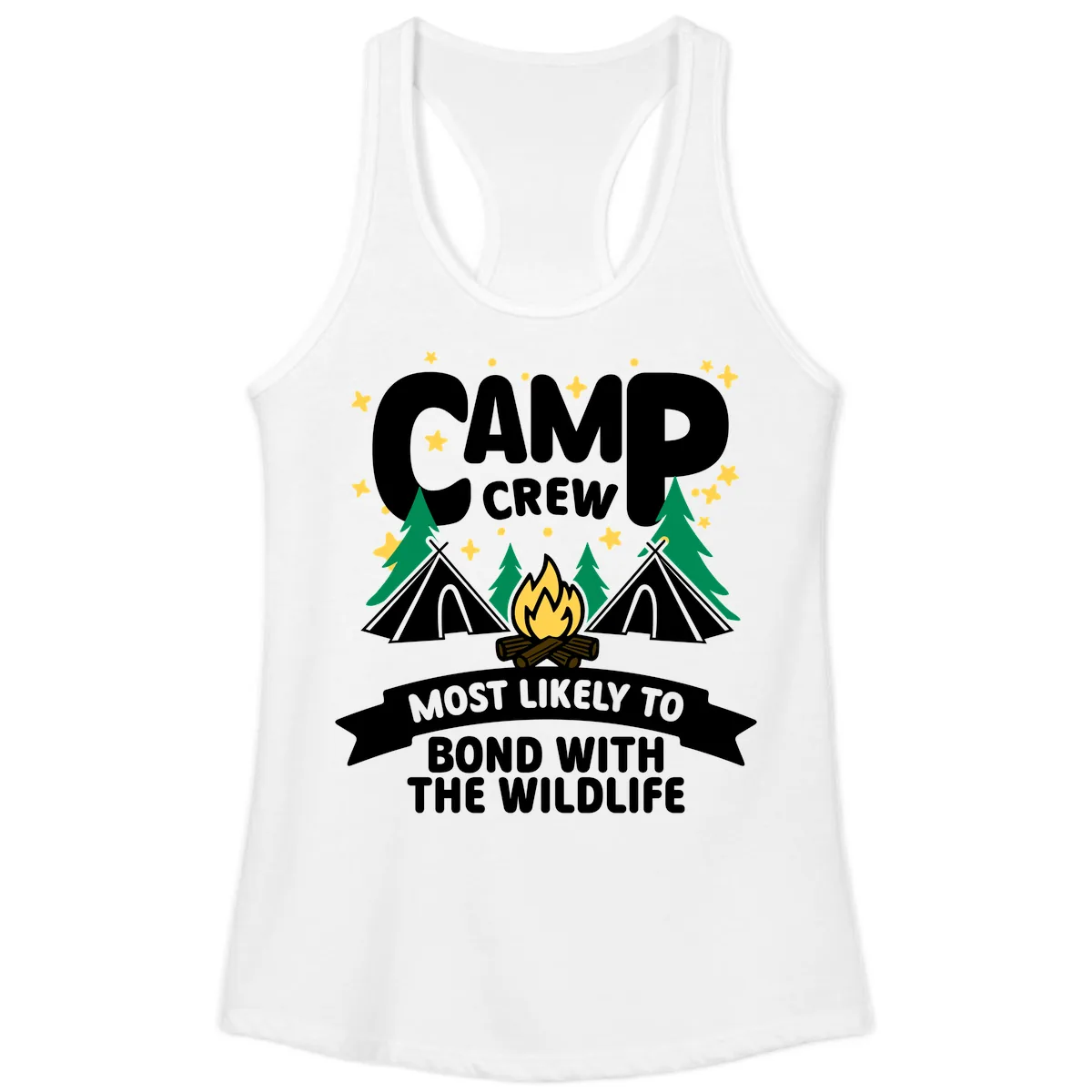 Camp Crew Wildlife Bond Ladies Tank in White