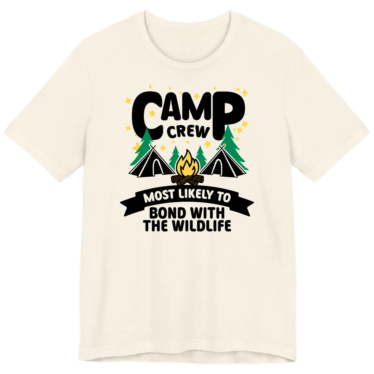 Camp Crew Wildlife Bond Premium T-Shirt in Natural