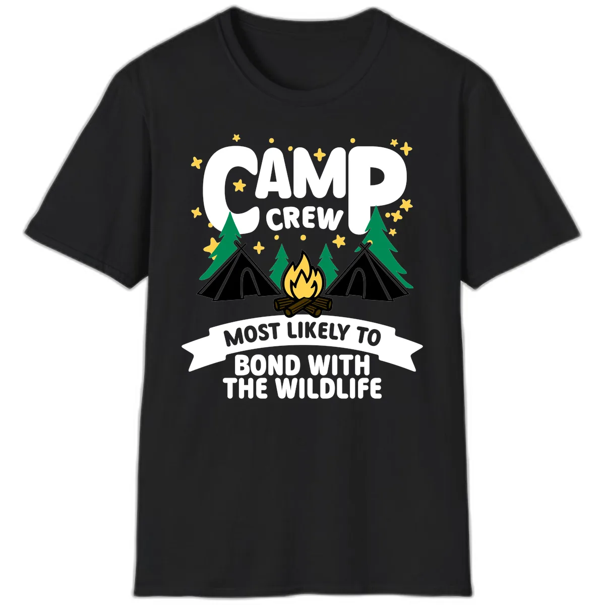 Camp Crew Wildlife Bond T-Shirt in Black