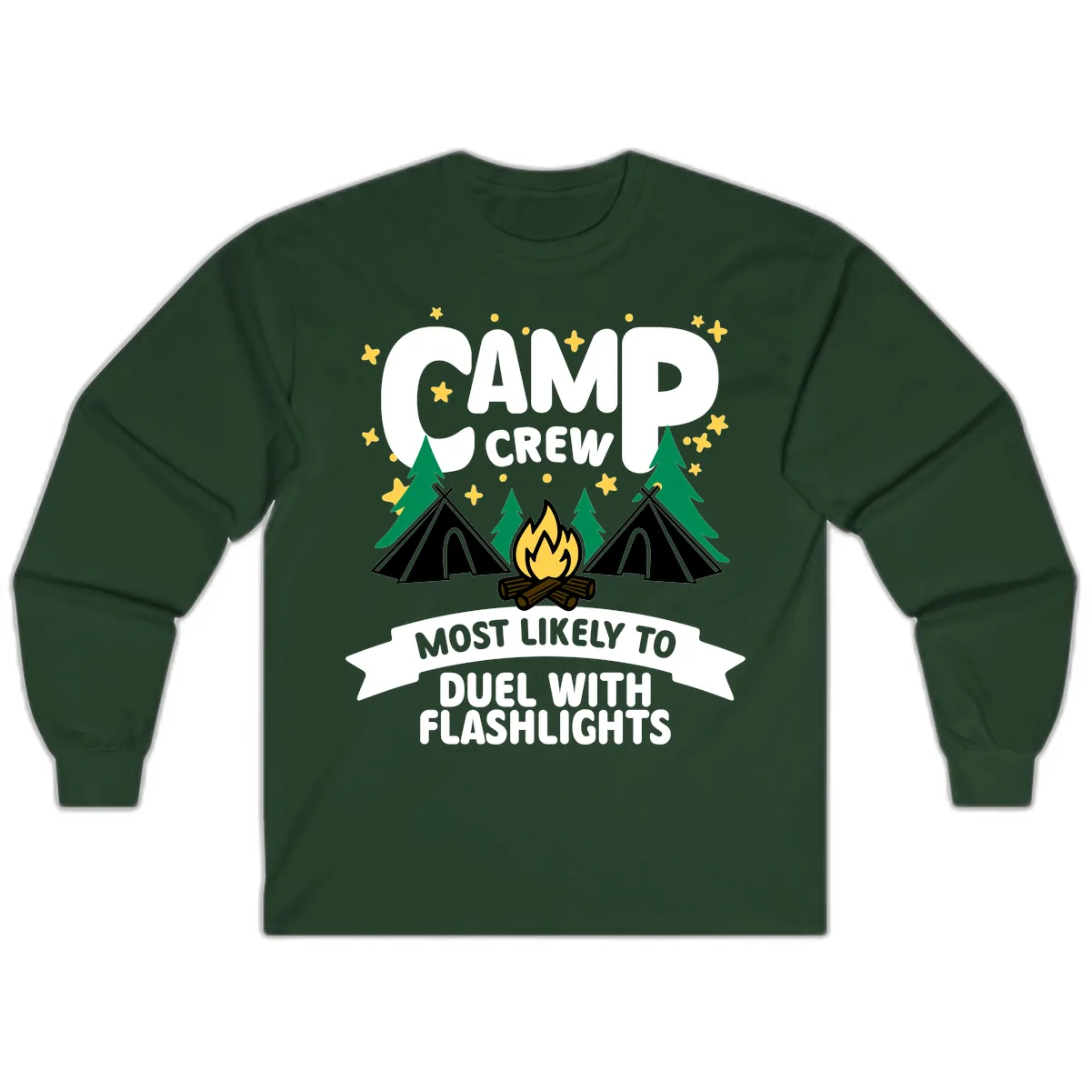 Camp Crew Flashlight Duel Long Sleeve in Forest Green