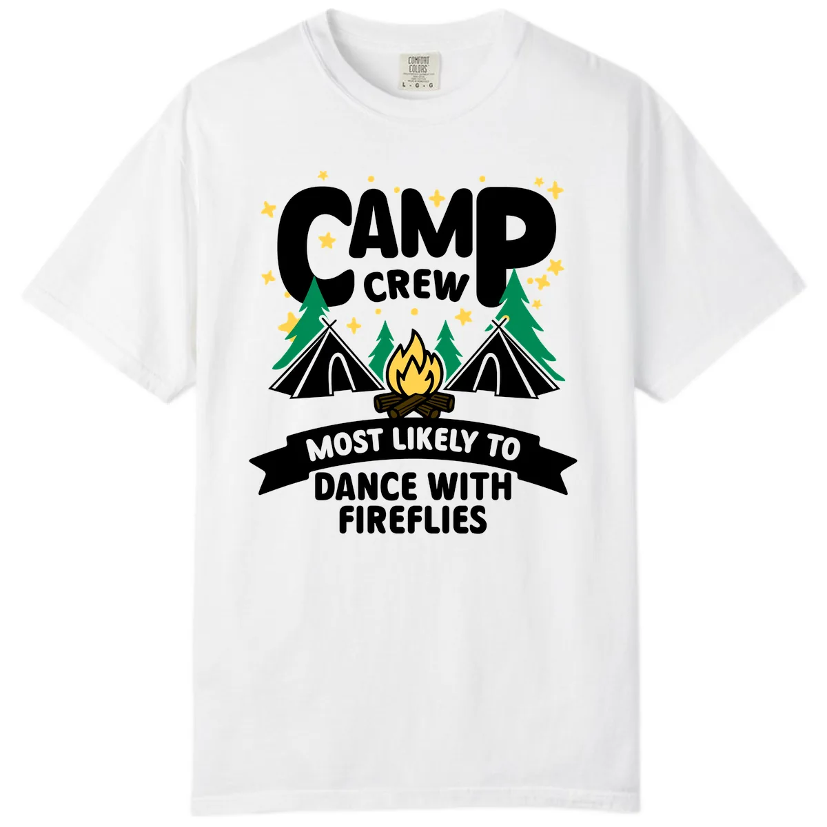 Camp Crew Dance With Fireflies Comfort Color in White