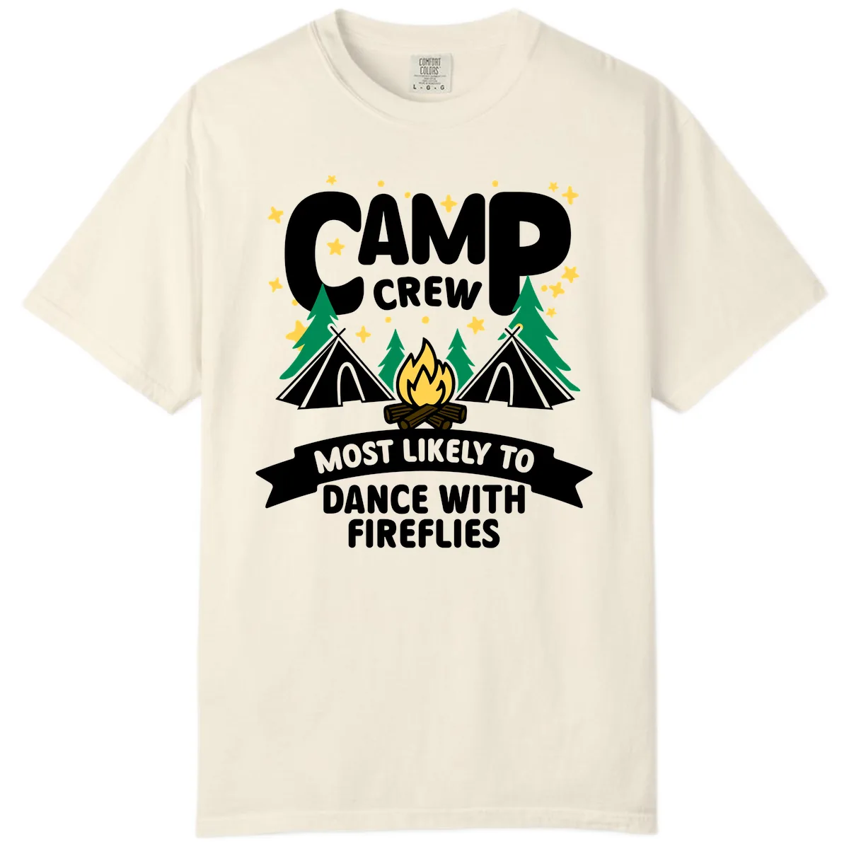 Camp Crew Dance With Fireflies Comfort Color in Ivory