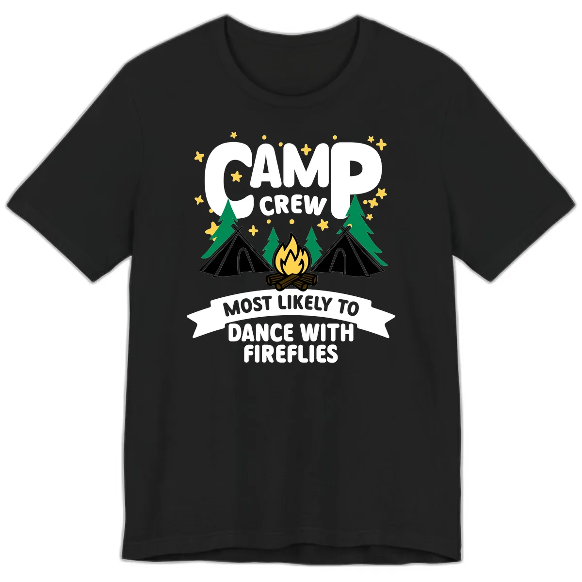 Camp Crew Dance With Fireflies Premium T-Shirt in Black