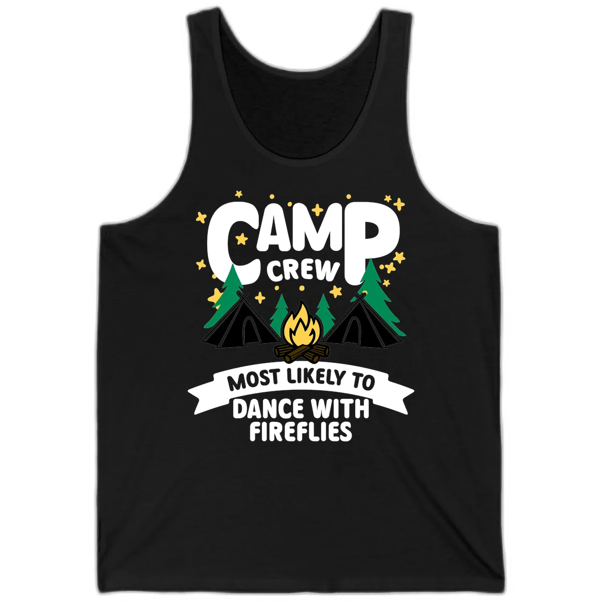 Camp Crew Dance With Fireflies Tank in Black