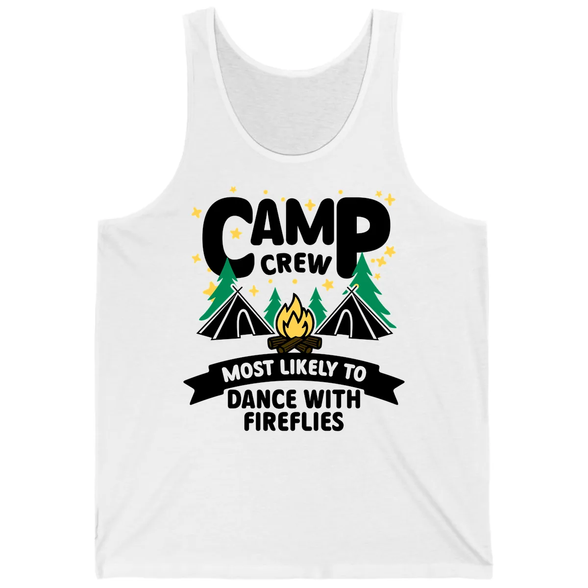 Camp Crew Dance With Fireflies Tank in White
