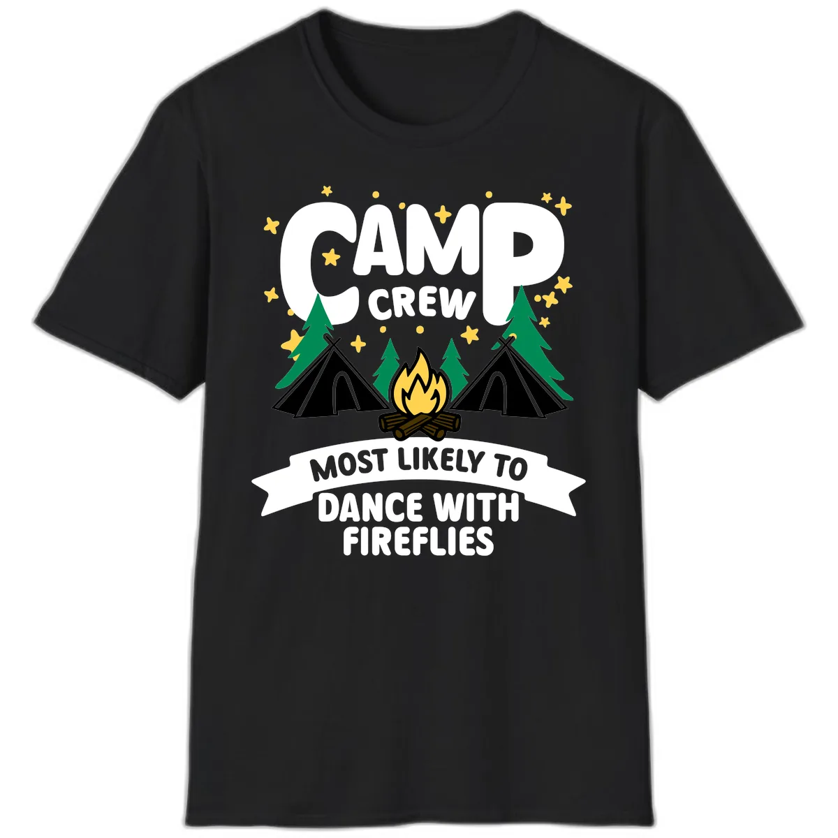 Camp Crew Dance With Fireflies T-Shirt in Black
