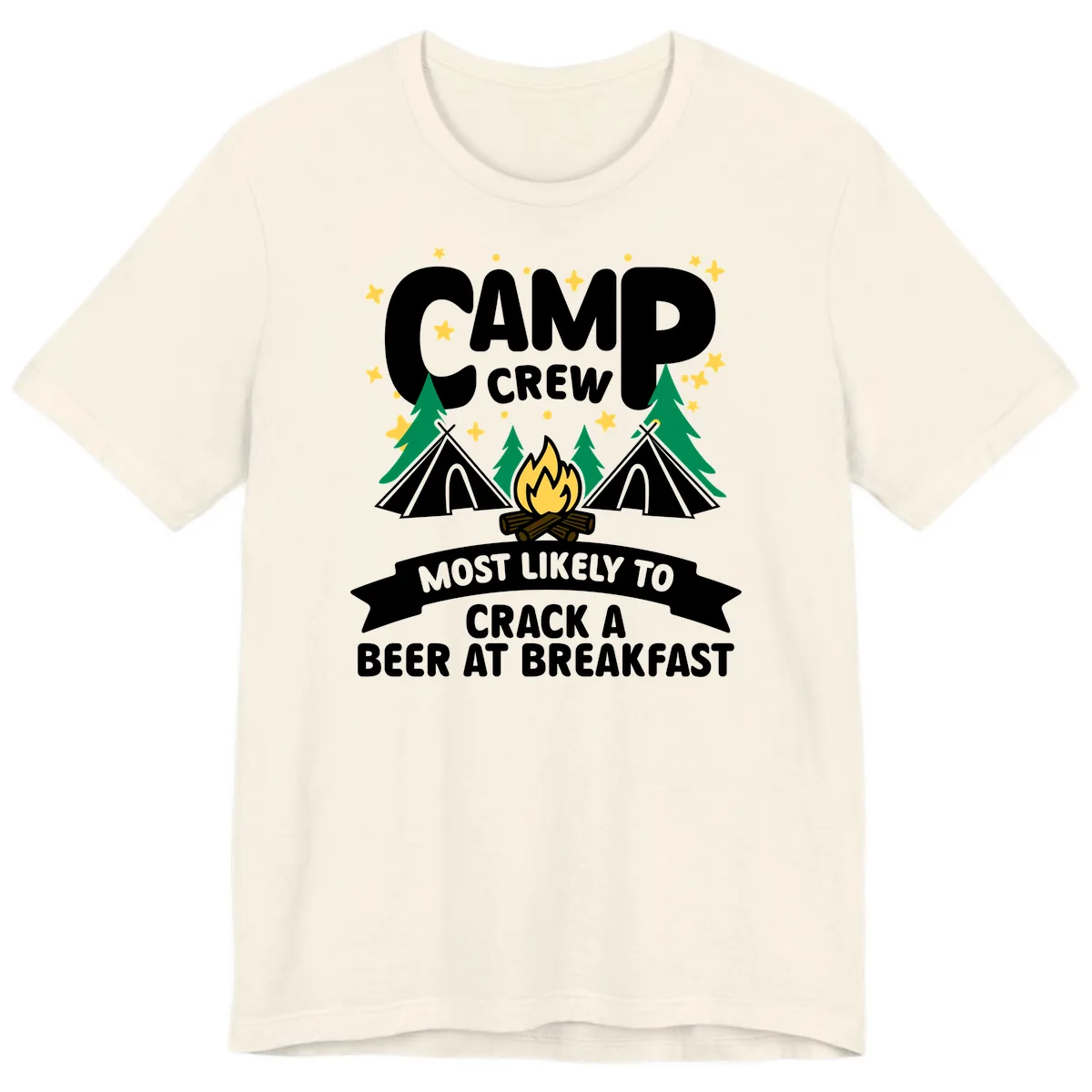 Camp Crew Beer At Breakfast Premium T-Shirt in Natural