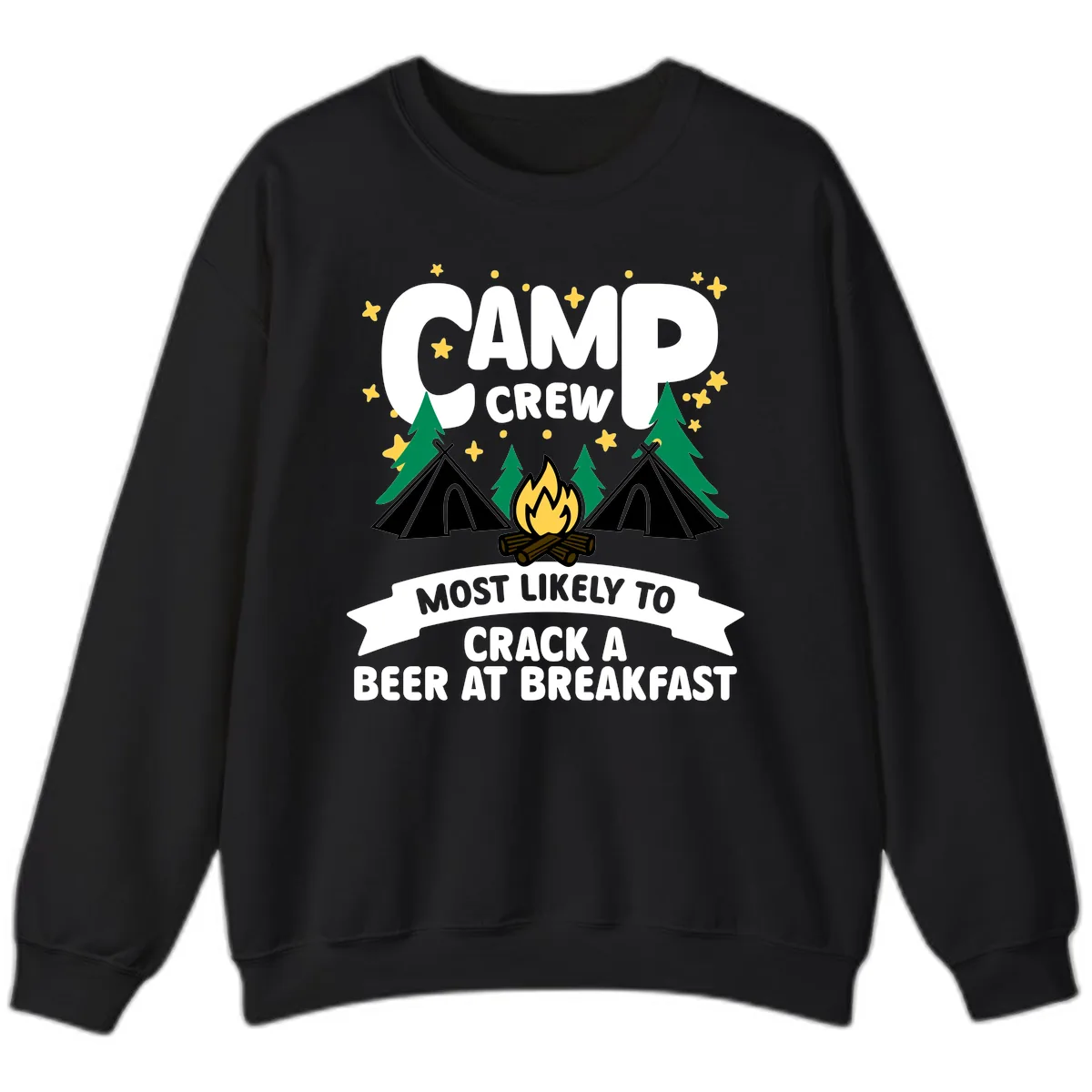Camp Crew Beer At Breakfast Sweatshirt in Black