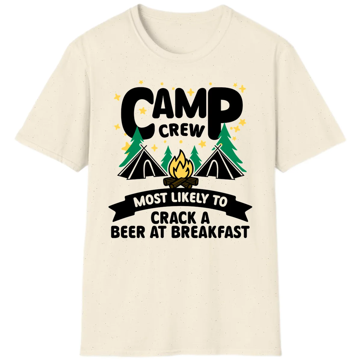 Camp Crew Beer At Breakfast T-Shirt in Natural