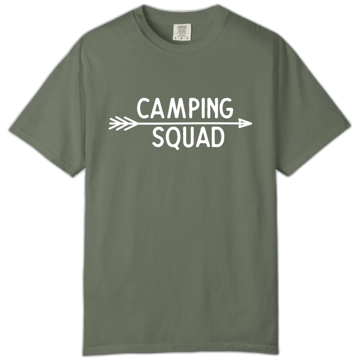 Camping Squad Arrow Comfort Color in Moss