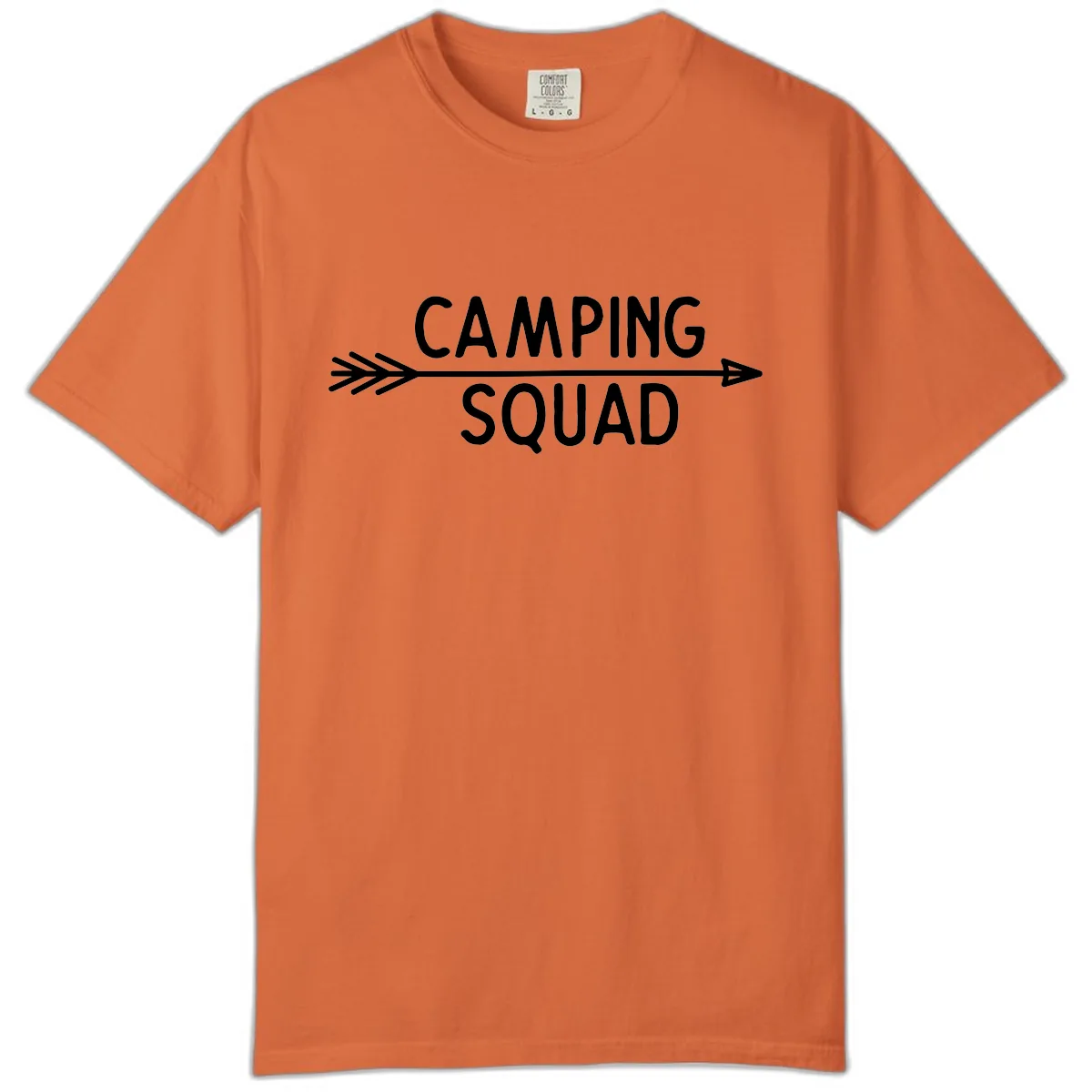 Camping Squad Arrow Comfort Color in Burnt Orange