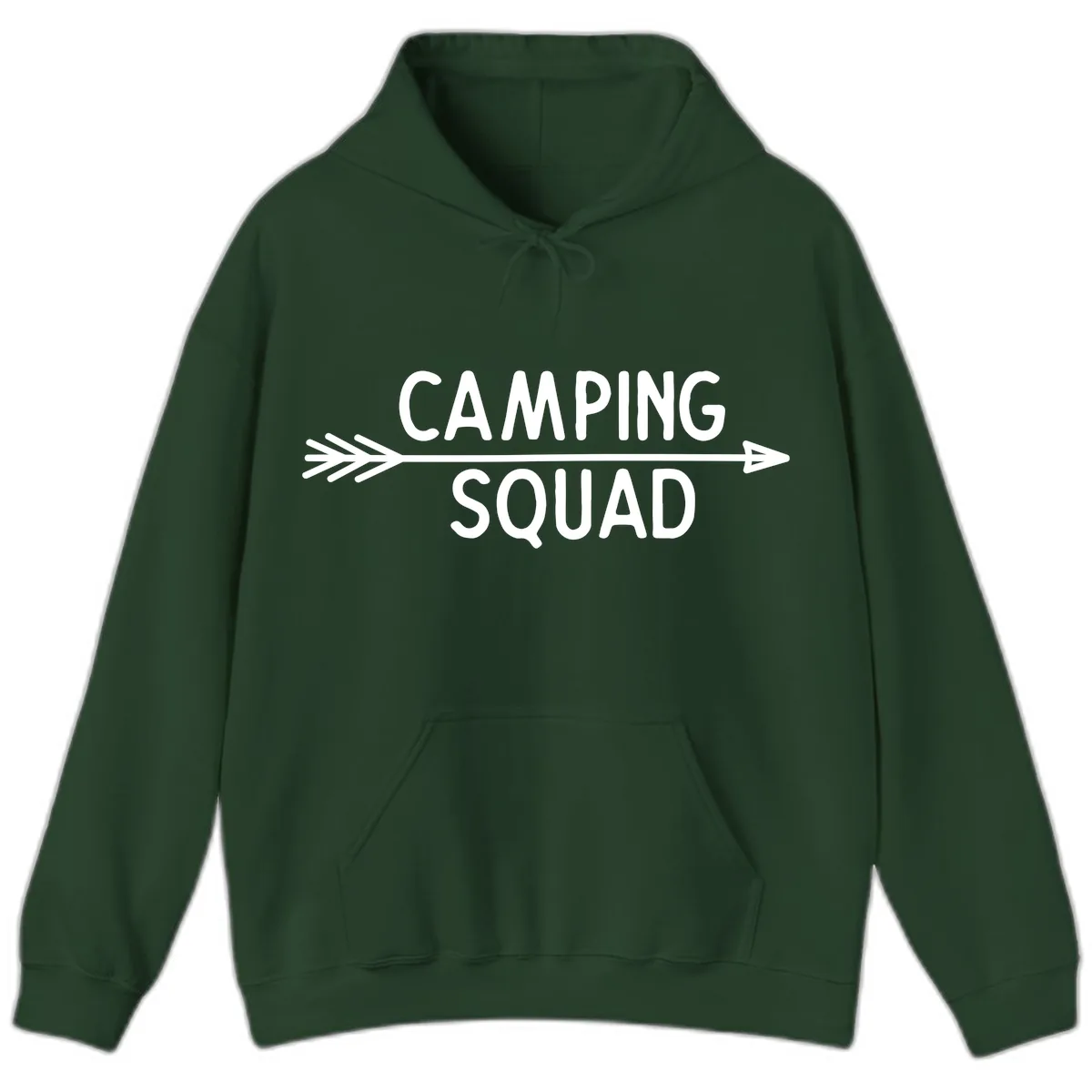 Camping Squad Arrow Hoodie in Forest Green