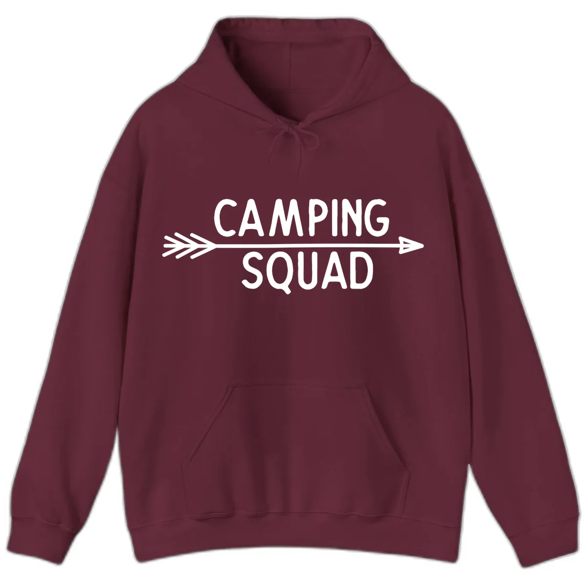 Camping Squad Arrow Hoodie in Maroon