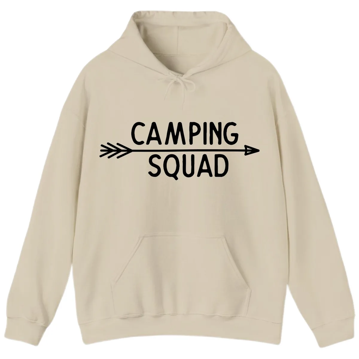 Camping Squad Arrow Hoodie in Sand