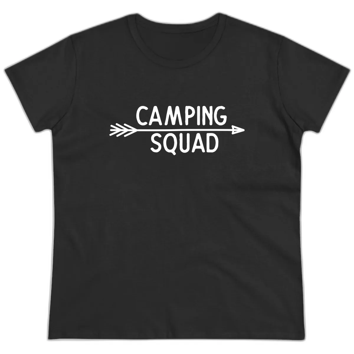 Camping Squad Arrow Ladies Tee in Black