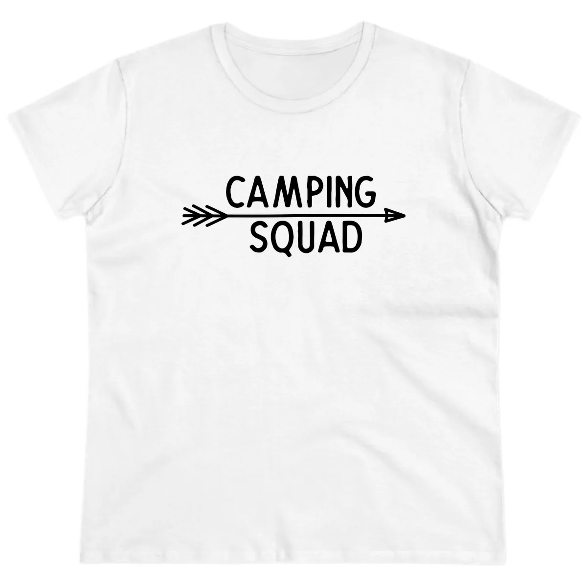 Camping Squad Arrow Ladies Tee in White