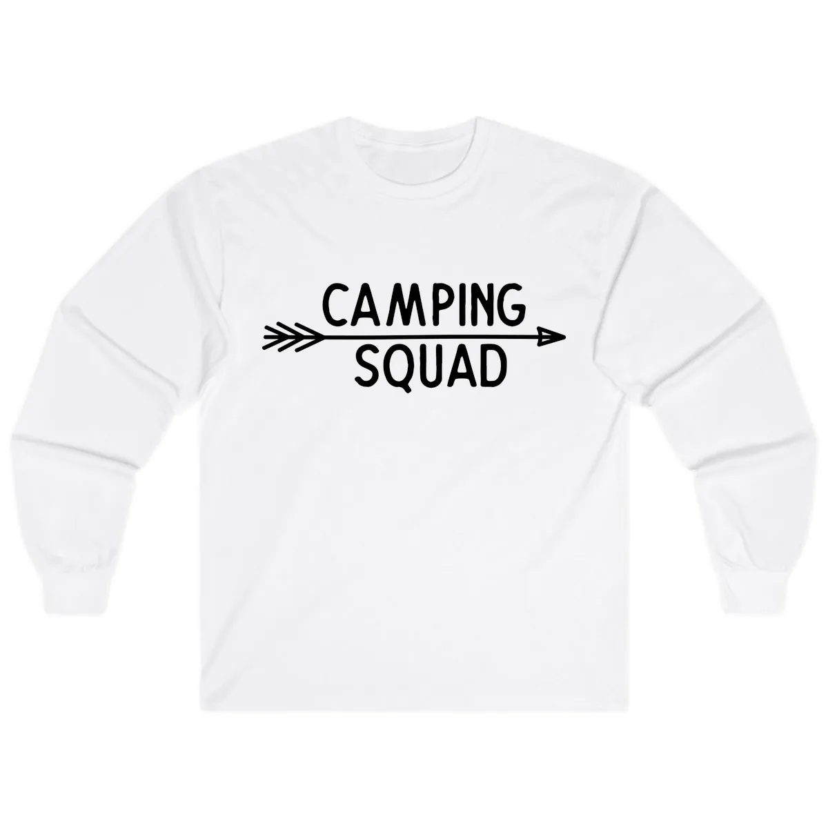 Camping Squad Arrow Long Sleeve in White