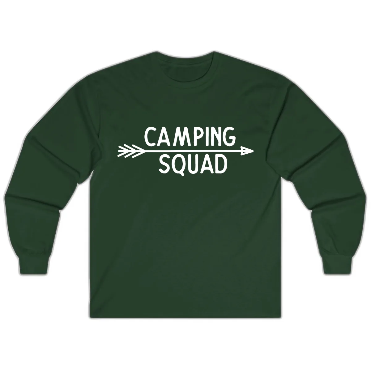 Camping Squad Arrow Long Sleeve in Forest Green