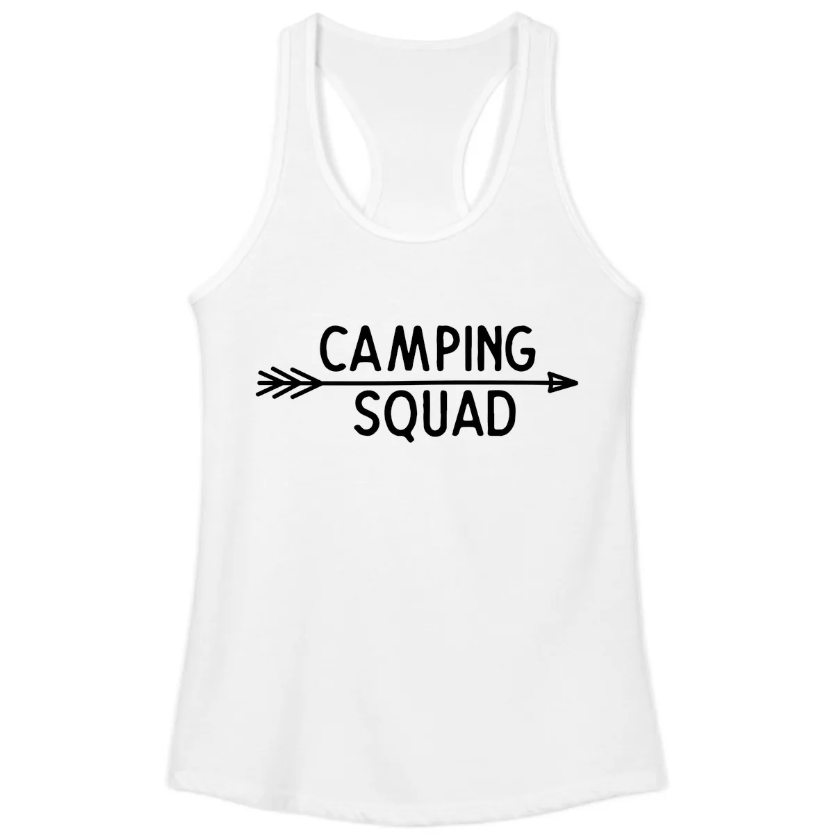 Camping Squad Arrow Ladies Tank in White