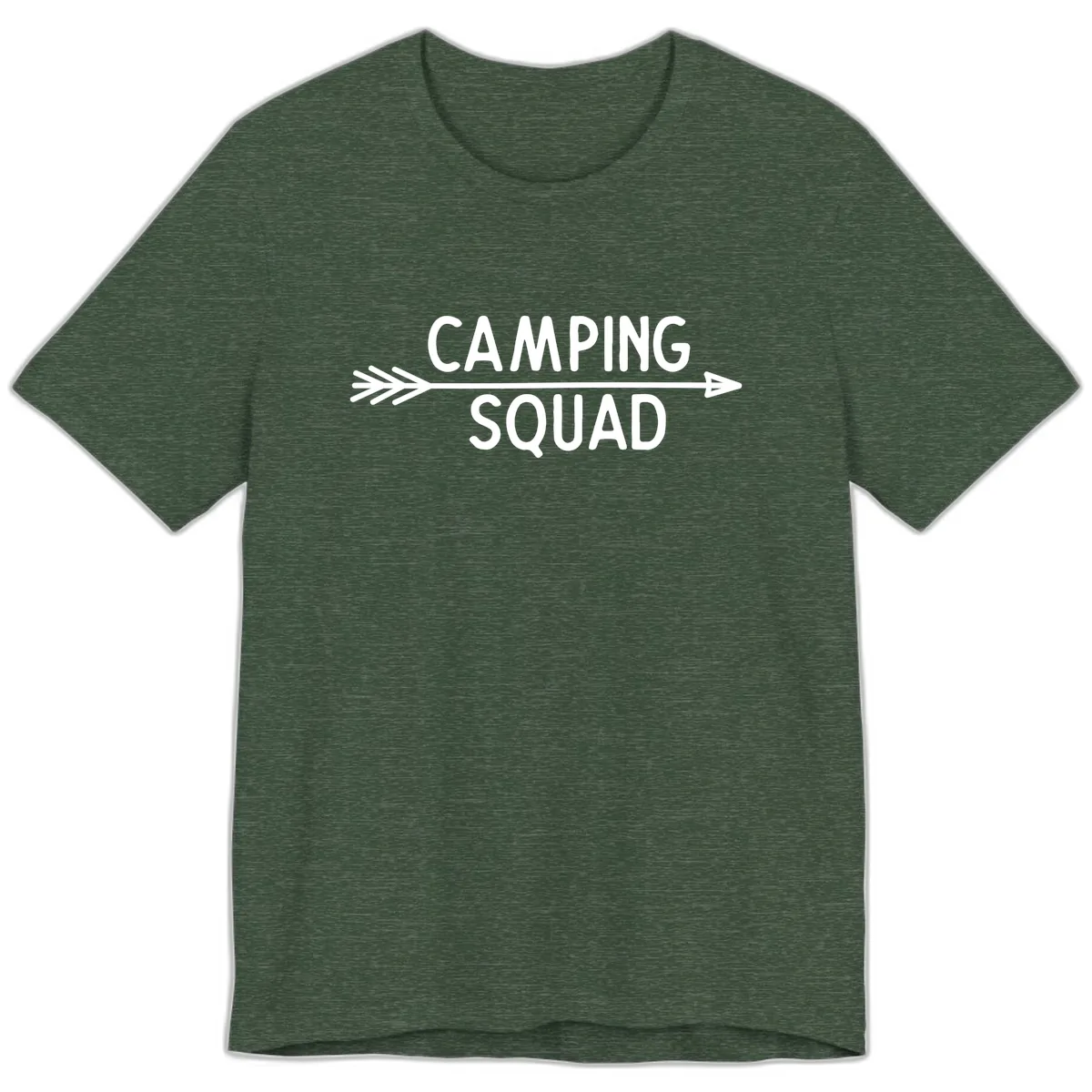 Camping Squad Arrow Premium T-Shirt in Heather Forest