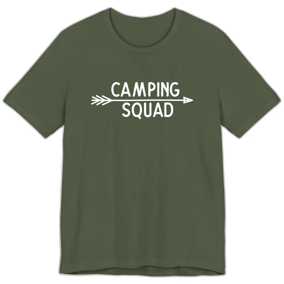 Camping Squad Arrow Premium T-Shirt in Military Green