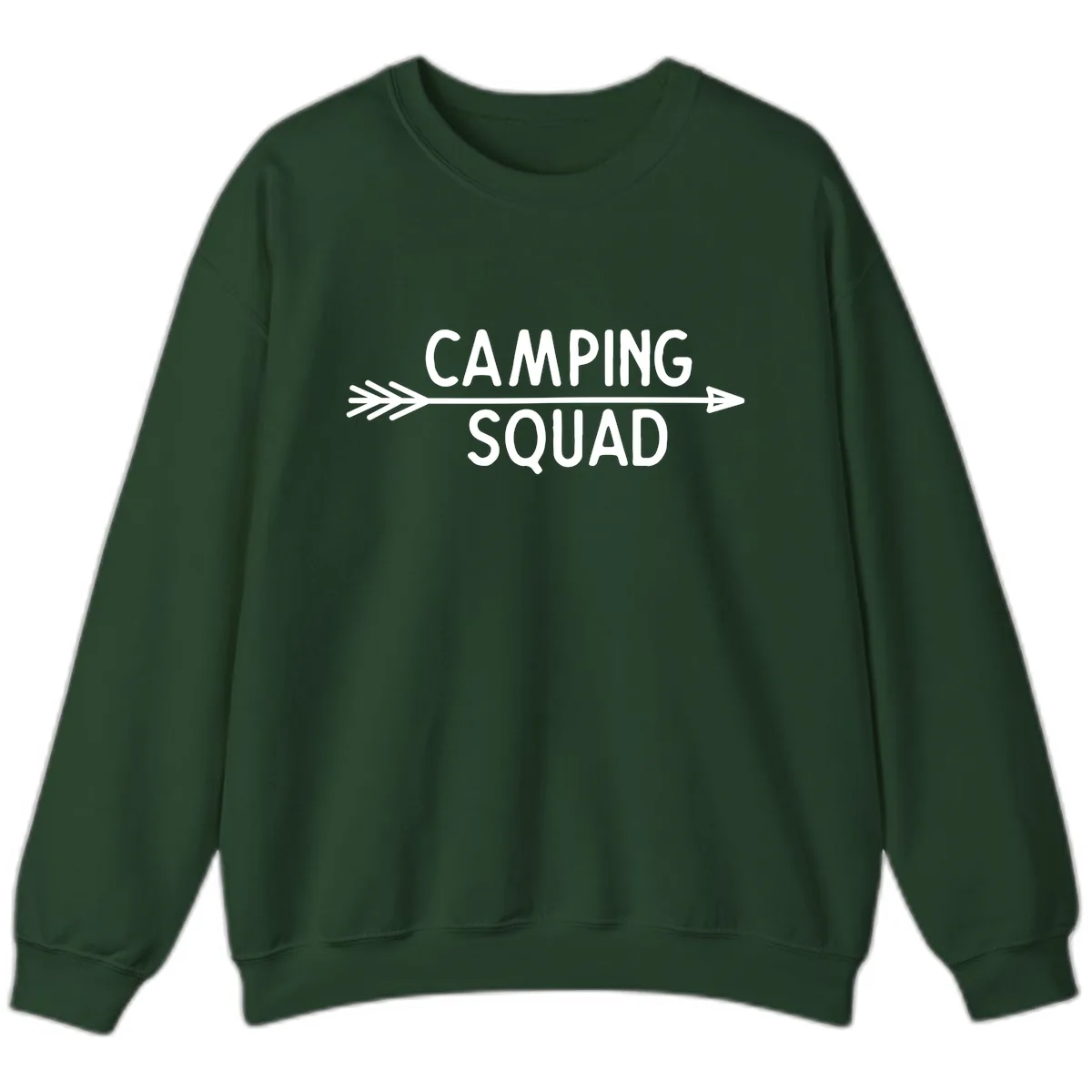 Camping Squad Arrow Sweatshirt in Forest Green