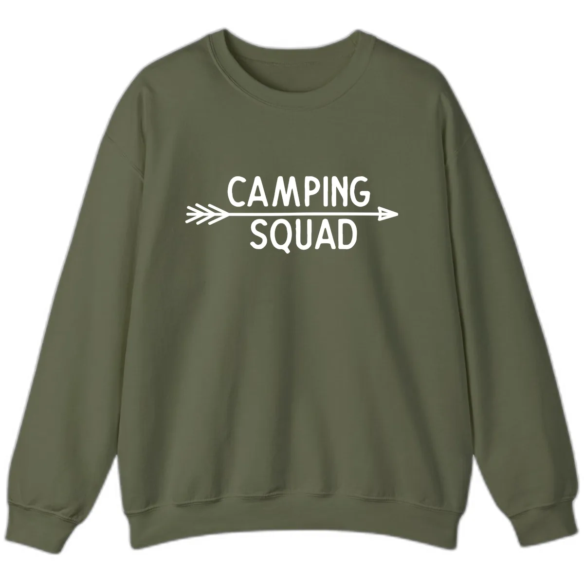 Camping Squad Arrow Sweatshirt in Military Green