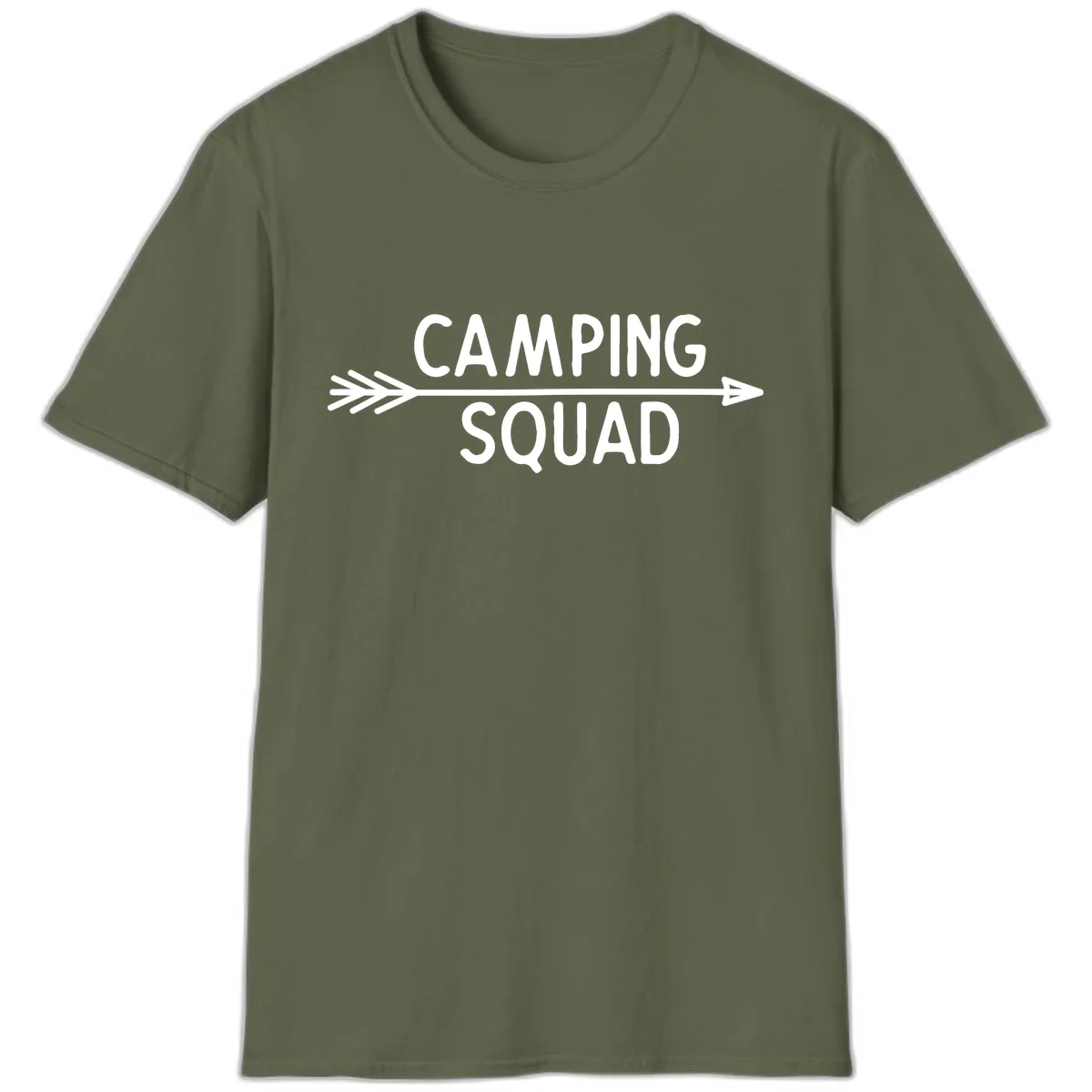 Camping Squad Arrow T-Shirt in Military Green