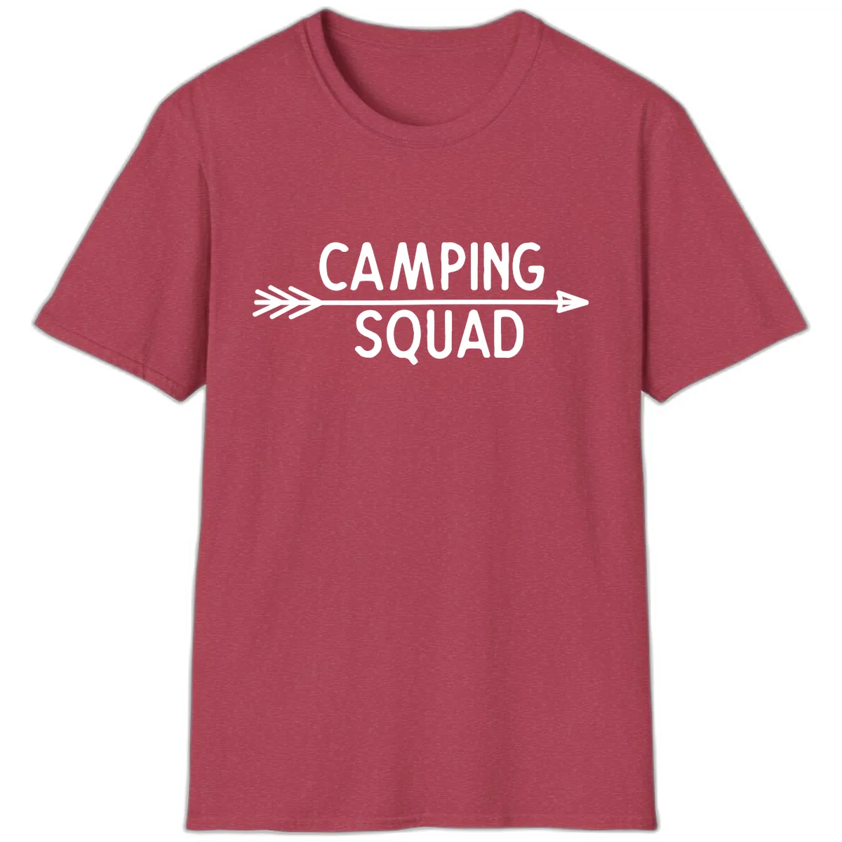 Camping Squad Arrow T-Shirt in Heather Cardinal