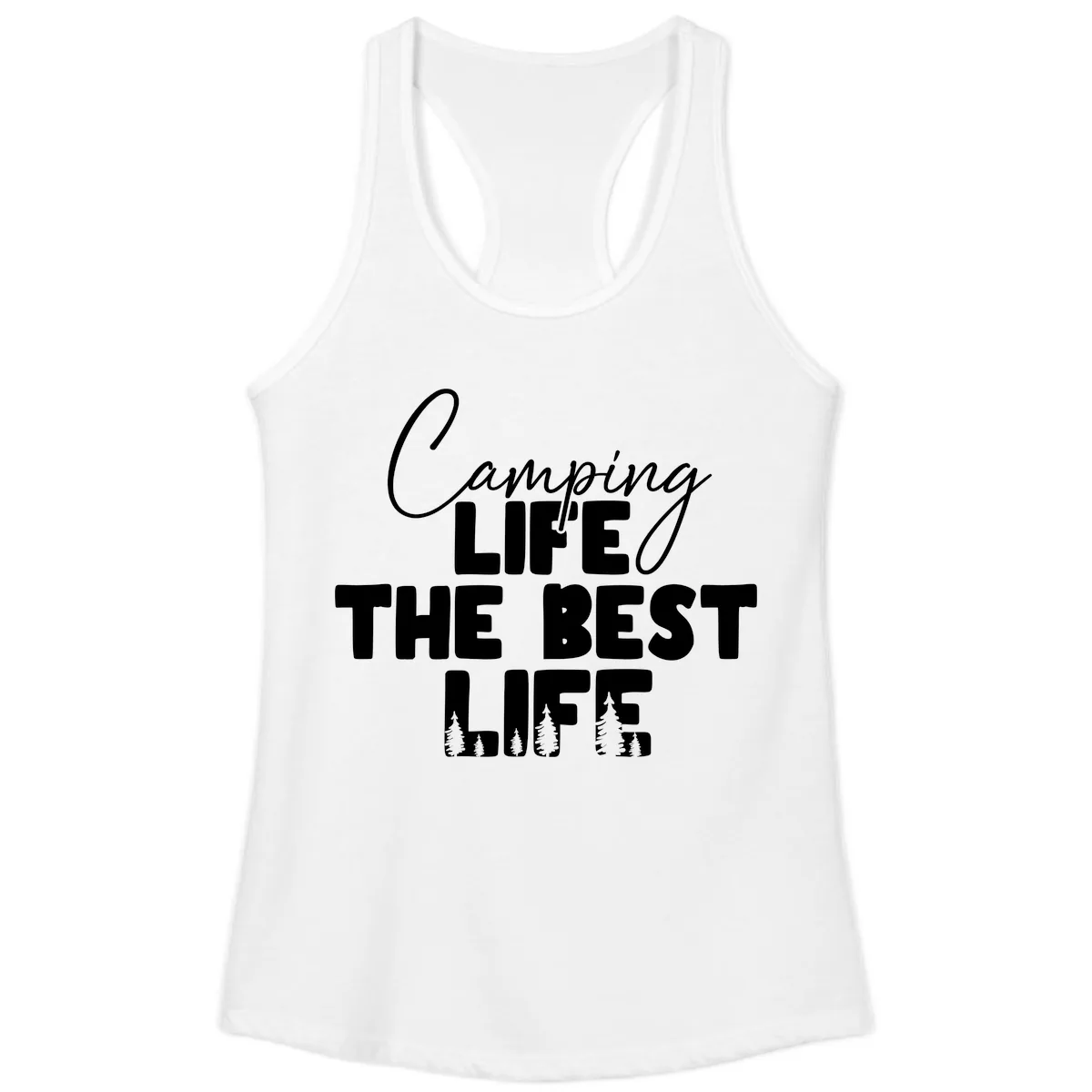 Camping Life The Best Life Ladies Tank in White