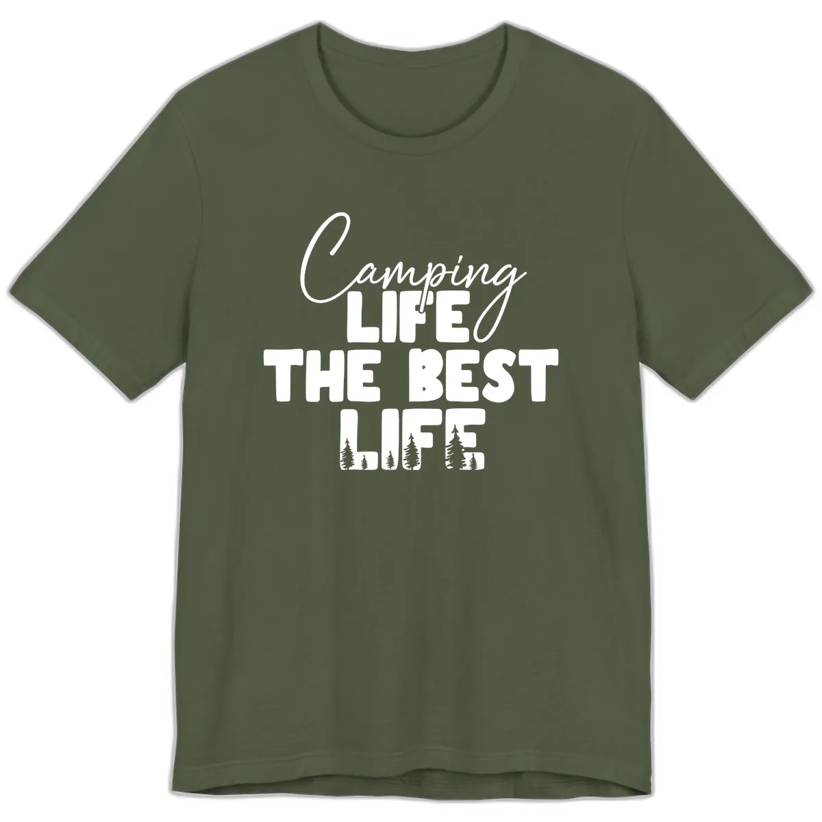 Camping Life The Best Life Premium T-Shirt in Military Green