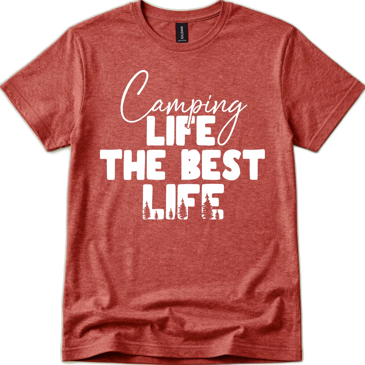 Camping Life The Best Life T-Shirt in Heather Cardinal