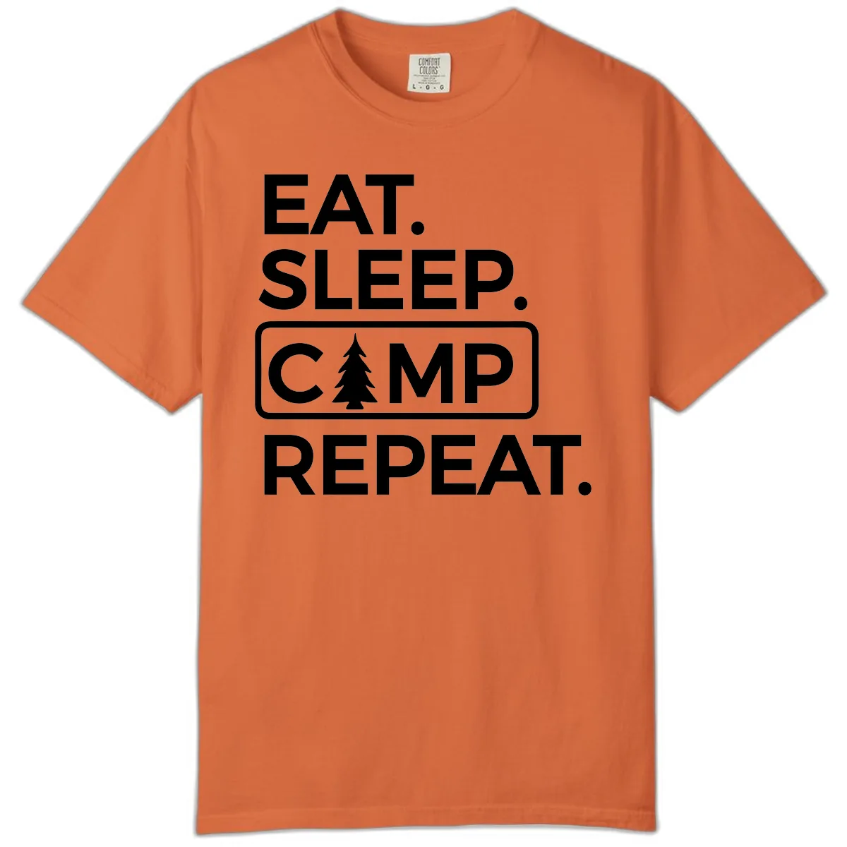 Eat Sleep Camp Repeat Comfort Color in Burnt Orange