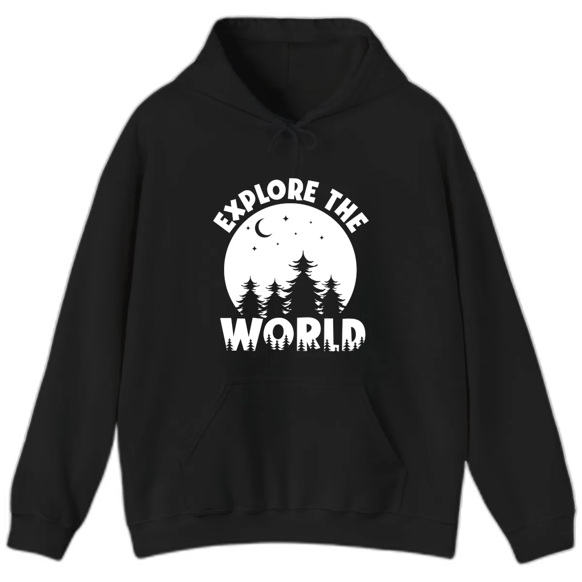 Explore The World Forest Night Hoodie in Black