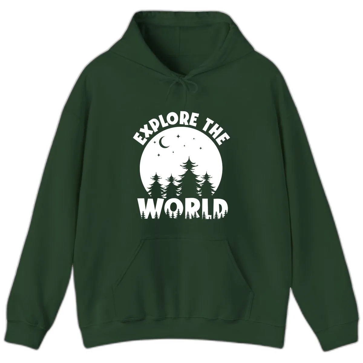Explore The World Forest Night Hoodie in Forest Green