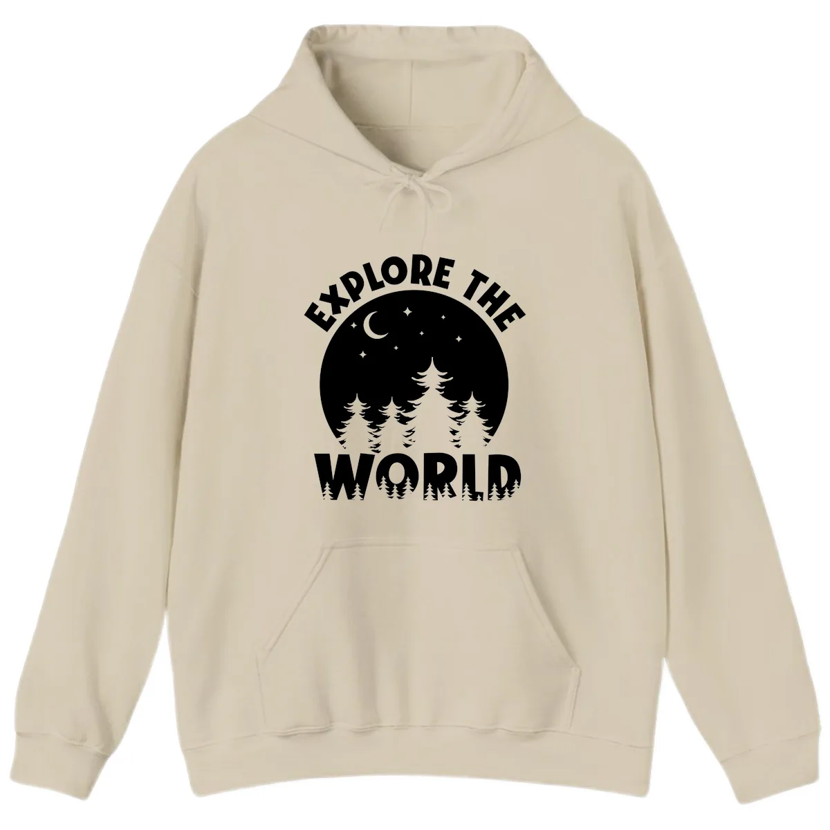 Explore The World Forest Night Hoodie in Sand