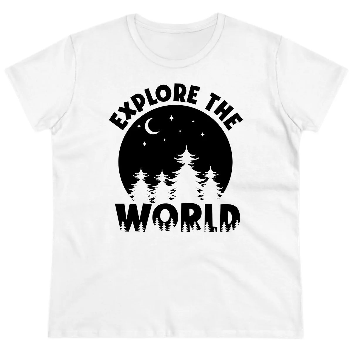 Explore The World Forest Night Ladies Tee in White