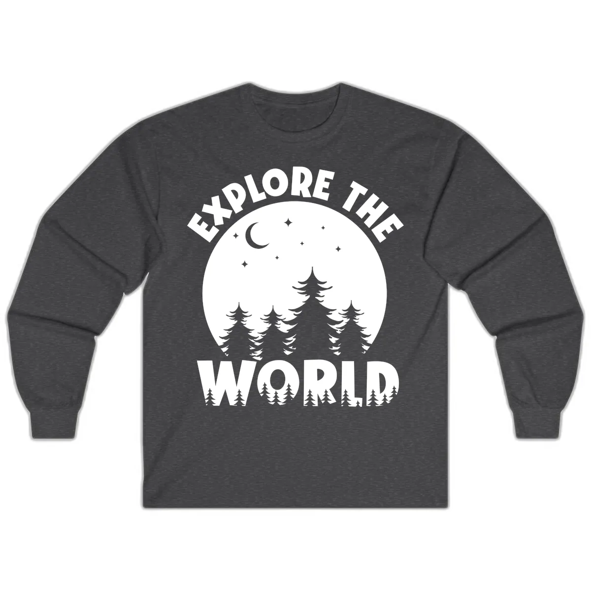 Explore The World Forest Night Long Sleeve in Dark Heather