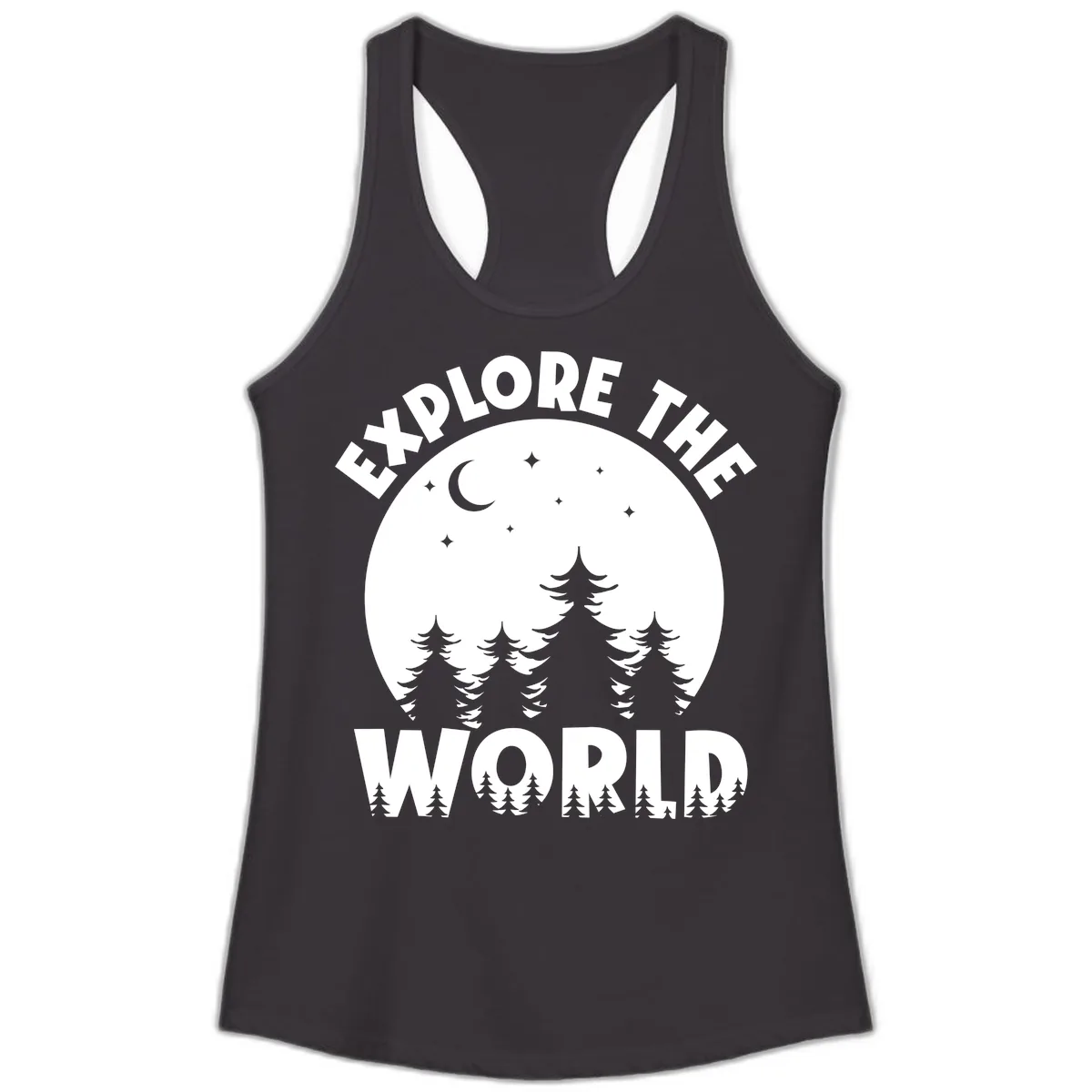 Explore The World Forest Night Ladies Tank in Black